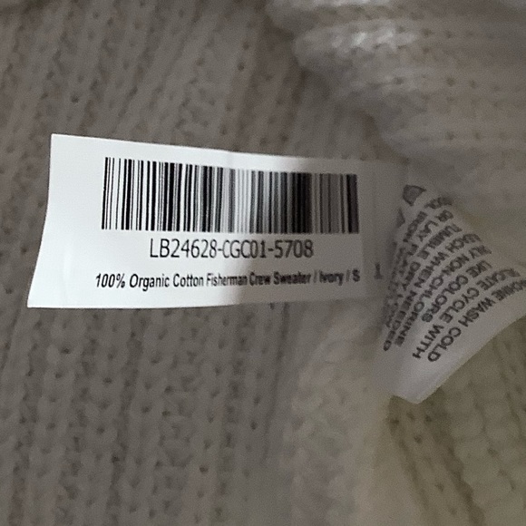 Quince Ivory Organic Cotton Fisherman Crew Sweater Small NWT - Picture 9 of 9